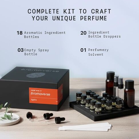 Egalite Perfume Making Kit – Make Your Own Perfume with 16 Aromatic Ingredients, Spray Bottles, Droppers & 3 Recipes. Create Luxurious Masculine Scents with Aromatic Citrus & Musky Notes in Saudi Arabia