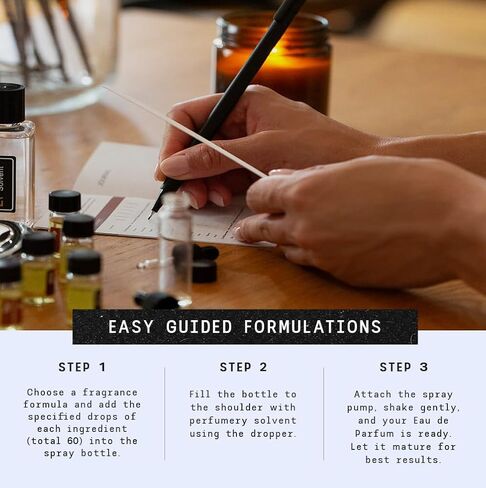 Egalite Perfume Making Kit – Make Your Own Perfume with 16 Aromatic Ingredients, Spray Bottles, Droppers & 3 Recipes. Create Luxurious Masculine Scents with Aromatic Citrus & Musky Notes in Saudi Arabia
