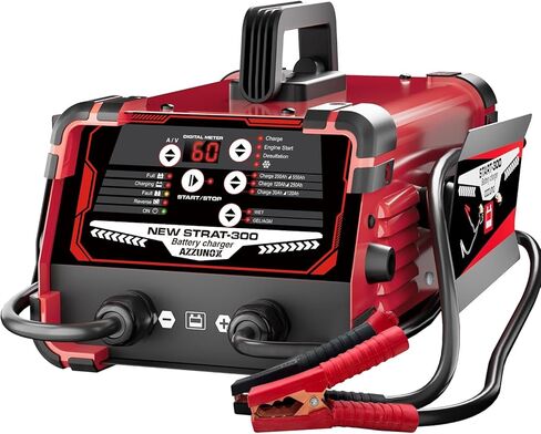12V 24V Car Battery Charger & Engine Starter, 0-60A Automatic Battery Maintainer, 300 Cranking Amps, Jump Starter & Smart Trickle Charger in Kuwait