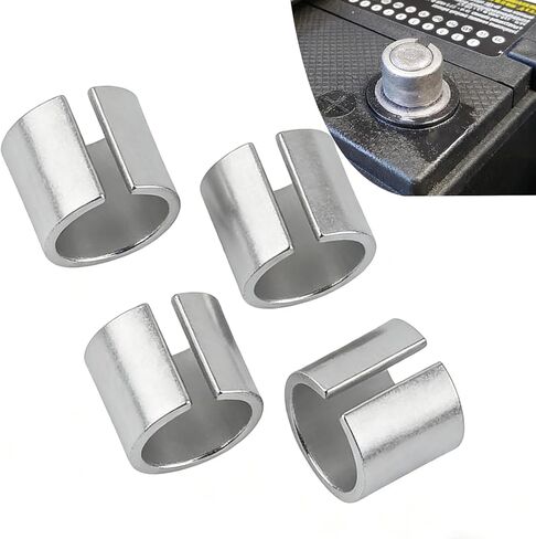 2Pair Battery Terminal Shim,Anode Cathode Sleeves, Car Battery Terminal Converter Adapter Sleeves, Positive & Negative Converter Post Connector, Universal Car Truck SUV Accessories in Kuwait