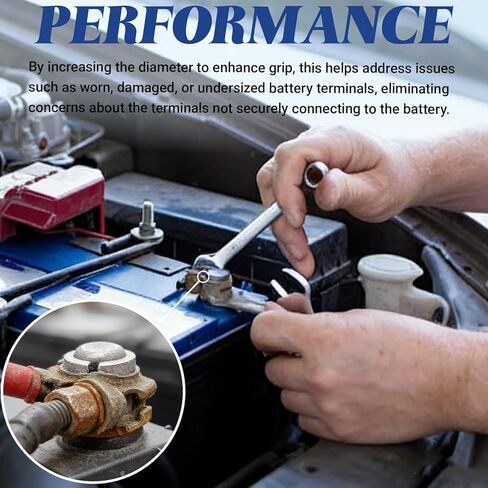 2Pair Battery Terminal Shim,Anode Cathode Sleeves, Car Battery Terminal Converter Adapter Sleeves, Positive & Negative Converter Post Connector, Universal Car Truck SUV Accessories in Kuwait