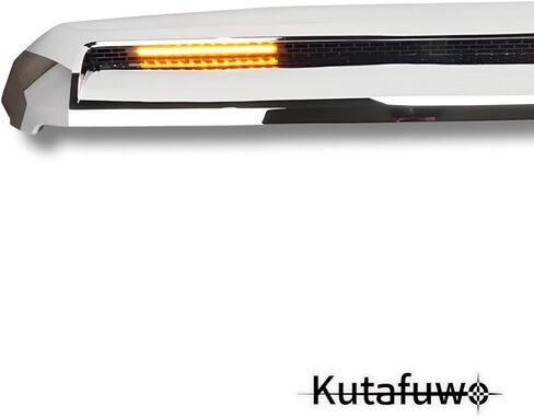 Front Upper Grille Hood Scoop Chrome w/led Lights Compatible with Toyota Tundra 2014-2021,Replacement Front Engine Heat Dissipation Mesh Grille Silver in Kuwait