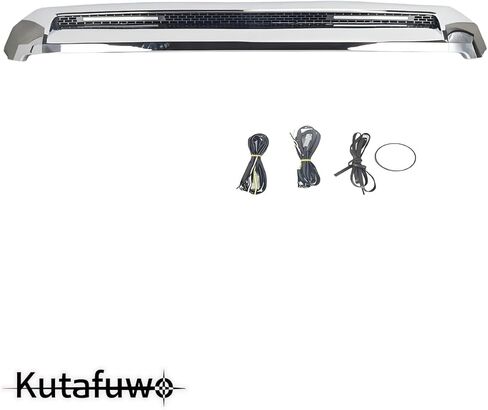 Front Upper Grille Hood Scoop Chrome w/led Lights Compatible with Toyota Tundra 2014-2021,Replacement Front Engine Heat Dissipation Mesh Grille Silver in Kuwait