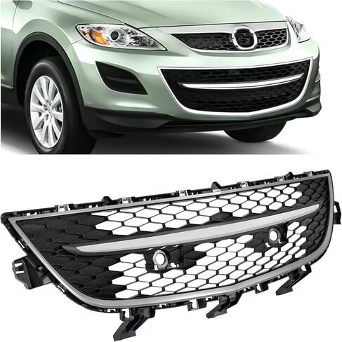 HECASA Lower Grille Compatible with 2010-2012 Mazda CX9 CX-9 TE69501T0A MA1036119 Bumper Grill Assembly Plastic Black+Dark Gray+Chrome Painted+Chrome in Saudi Arabia