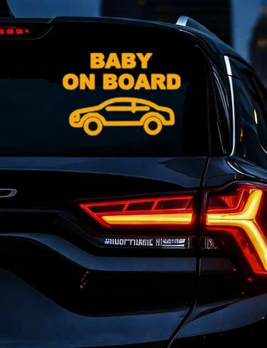 لافتة سيارة LED للأطفال على اللوحة، علامات تحذير للسلامة، ملحقات داخلية للسيارة بإضاءة كهرمانية، هدية مثبتة على كأس الشفط للآباء الجدد وعائلات الأطفال in Kuwait