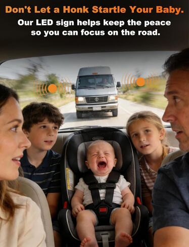 لافتة سيارة LED للأطفال على اللوحة، علامات تحذير للسلامة، ملحقات داخلية للسيارة بإضاءة كهرمانية، هدية مثبتة على كأس الشفط للآباء الجدد وعائلات الأطفال in Kuwait