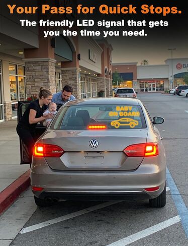 لافتة سيارة LED للأطفال على اللوحة، علامات تحذير للسلامة، ملحقات داخلية للسيارة بإضاءة كهرمانية، هدية مثبتة على كأس الشفط للآباء الجدد وعائلات الأطفال in Kuwait