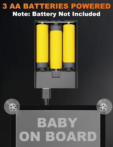 لافتة سيارة LED للأطفال على اللوحة، علامات تحذير للسلامة، ملحقات داخلية للسيارة بإضاءة كهرمانية، هدية مثبتة على كأس الشفط للآباء الجدد وعائلات الأطفال in Kuwait