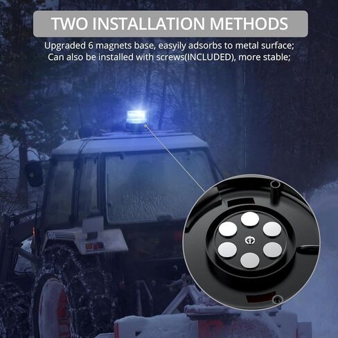 أضواء منارة وامضة من جوستيك، 40 مصباح LED للطوارئ، 12/24 فولت تحذير وامض مغناطيسي للسلامة، أضواء منارة ستروب قابلة لإعادة الشحن لشاحنة مركبة محراث الثلج، أزرق in Kuwait