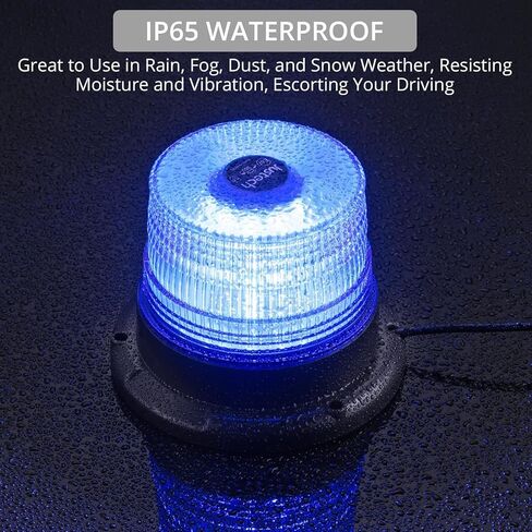 أضواء منارة وامضة من جوستيك، 40 مصباح LED للطوارئ، 12/24 فولت تحذير وامض مغناطيسي للسلامة، أضواء منارة ستروب قابلة لإعادة الشحن لشاحنة مركبة محراث الثلج، أزرق in Kuwait