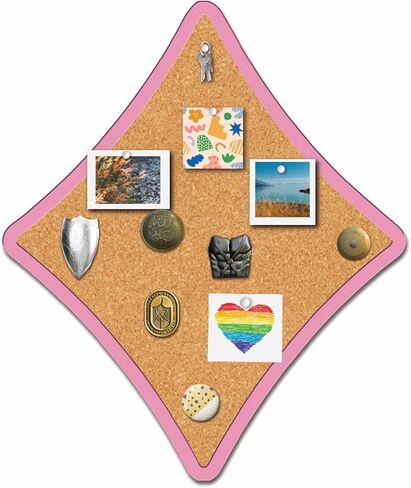 CRASPIRE Pink Castle Pin Cork Board 11.8x9.8In Wall Mounted Framed Bulletin Decorative Corkboard Display Badge Memory Memo Brooch Lapel Pin Holder Storage for Home Office School Classroom Wedding in Saudi Arabia