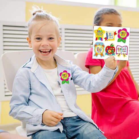 ملصقات جائزة اليوم الـ 100 للمدرسة للأطفال 100 يوم أكثر ذكاءً ملصقات شارات مدرسية تحفيزية ملصقات مكافأة للفصول الدراسية هدايا المعلم 120 قطعة in Saudi Arabia