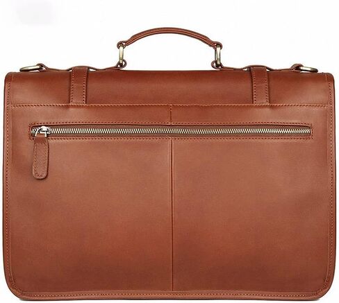 14 Inch Genuine Leather Men Briefcase Cow Laptop Bag Vintage Shoulder Real Cowhide Computer Bag(A) in Kuwait