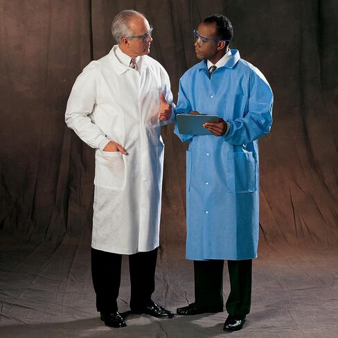 Kimtech A8 Certified Lab Coats with Knit Cuffs + Extra Protection, Protective 3-Layer SMS Fabric, Back Vent, Unisex in Saudi Arabia