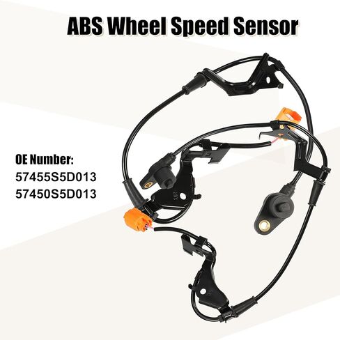 uxcell 2pcs No.57455S5D013/57450S5D013 ABS Wheel Speed Sensor Front Left Right for Honda Civic VII EP3 2001-2005 in Saudi Arabia