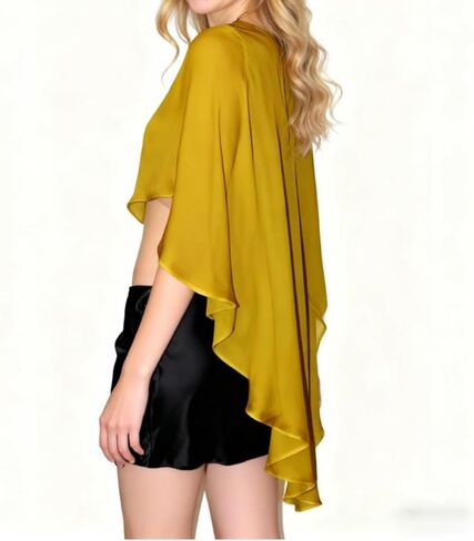 Women Sheer Mesh Chiffon Shawl Wraps Asymmetrical High Low Hem Shawl Cape Capelets Evening Dress Wedding Cover Up in Saudi Arabia