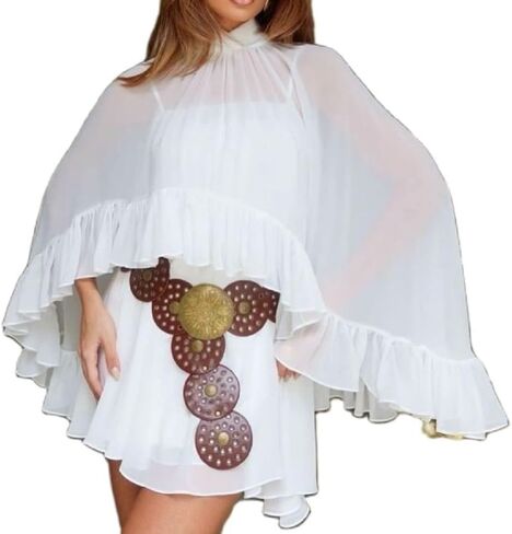 Women Sheer Mesh Chiffon Shawl Wraps Asymmetrical High Low Hem Shawl Cape Capelets Evening Dress Wedding Cover Up in Saudi Arabia