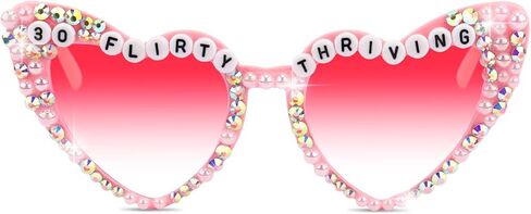 30 Flirty Thriving Glasses For Women 30th Birthday Accessories Decorations Decor, Happy Birthday Sunglasses For 30th Bday Party Supplies Outfit in Kuwait