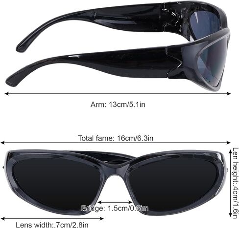 Nydotd 3 Pairs Y2K Sunglasses for Women Men Fashion Sport Shades Sun Glasses Trendy Wrap Around Sunglasses in Kuwait