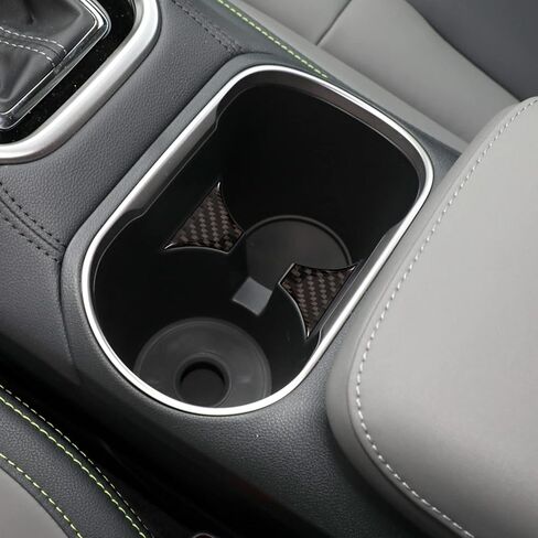 Bilisin Carbon Fiber Sticker Compatible with Central Control Water Cup Holder Panel Trim Interior Accessories for Subaru Outback 2021 2022 2023(2Pcs Black) in Kuwait