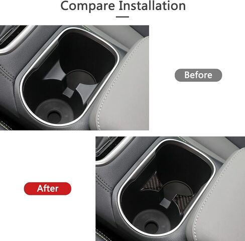 Bilisin Carbon Fiber Sticker Compatible with Central Control Water Cup Holder Panel Trim Interior Accessories for Subaru Outback 2021 2022 2023(2Pcs Black) in Kuwait
