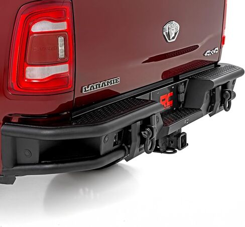 Rough Country Tubular Rear Bumper for Ram 2500/3500 (2010-2025) - Built-in Towing D-Rings, High-Clearance Off-Road Bumper with LED Light Mounts in Saudi Arabia