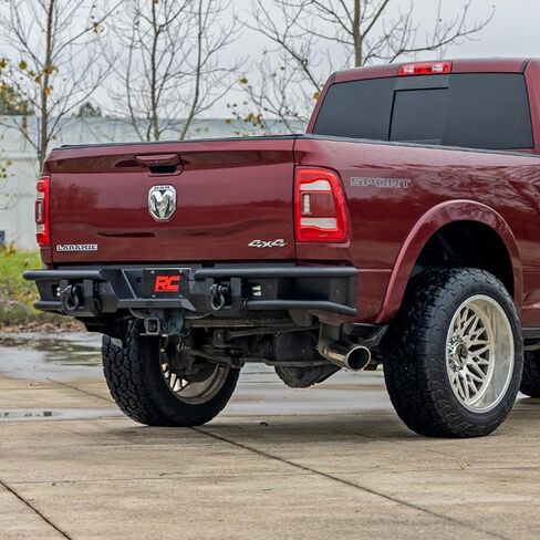 Rough Country Tubular Rear Bumper for Ram 2500/3500 (2010-2025) - Built-in Towing D-Rings, High-Clearance Off-Road Bumper with LED Light Mounts in Saudi Arabia
