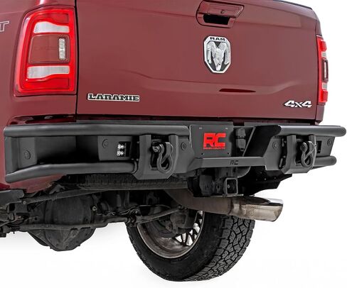 Rough Country Tubular Rear Bumper for Ram 2500/3500 (2010-2025) - Built-in Towing D-Rings, High-Clearance Off-Road Bumper with LED Light Mounts in Saudi Arabia