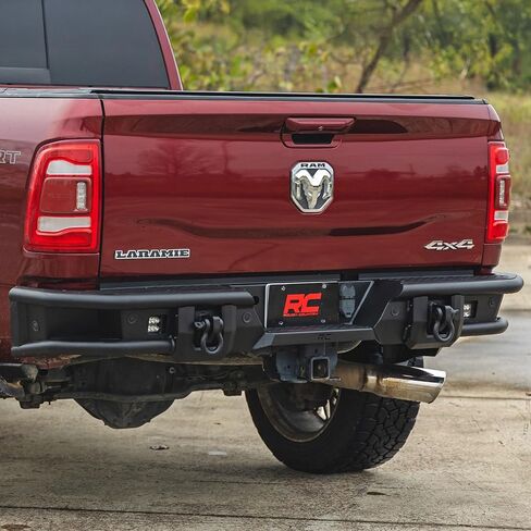 Rough Country Tubular Rear Bumper for Ram 2500/3500 (2010-2025) - Built-in Towing D-Rings, High-Clearance Off-Road Bumper with LED Light Mounts in Saudi Arabia