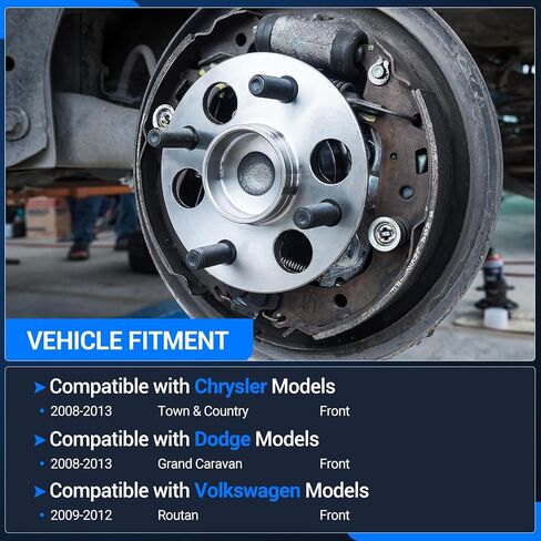 Autoround 515136 Front Wheel Bearing and Hub Assembly Fit for Chrysler Town Country 2008-2013, Dodge Grand Caravan 2008-2013, VW Routan 2009-2012, Set of 2 in Saudi Arabia