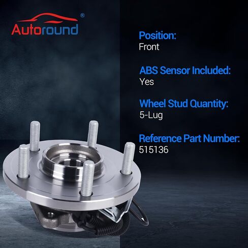 Autoround 515136 Front Wheel Bearing and Hub Assembly Fit for Chrysler Town Country 2008-2013, Dodge Grand Caravan 2008-2013, VW Routan 2009-2012, Set of 2 in Saudi Arabia