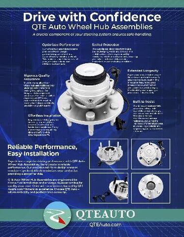 مجموعة PM Auto مكونة من 4 قطع بديلة لمحامل محور العجلة الأمامية والخلفية لسيارة كاديلاك SRX 2010-2016، مجموعة محاور محمل العجلات مكونة من 4 قطع in Saudi Arabia