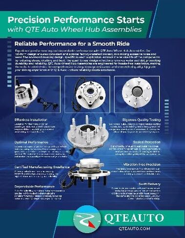 مجموعة PM Auto مكونة من 4 قطع بديلة لمحامل محور العجلة الأمامية والخلفية لسيارة كاديلاك SRX 2010-2016، مجموعة محاور محمل العجلات مكونة من 4 قطع in Saudi Arabia