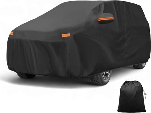 X AUTOHAUX Car Cover Outdoor Waterproof Sun Rain Snow Hail Protection with Left Side Door Zipper 210D-PU for Toyota BZ4X in Saudi Arabia
