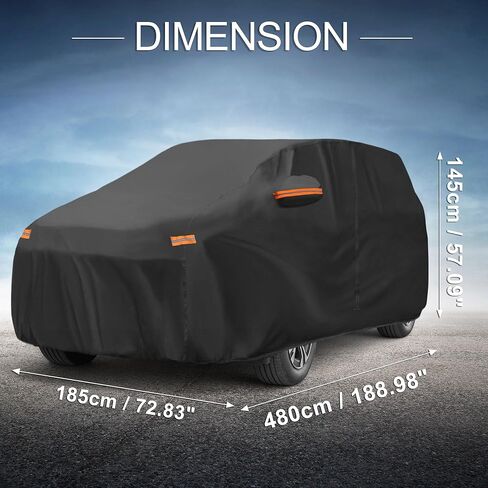 X AUTOHAUX Car Cover Outdoor Waterproof Sun Rain Snow Hail Protection with Left Side Door Zipper 210D-PU for Toyota BZ4X in Saudi Arabia