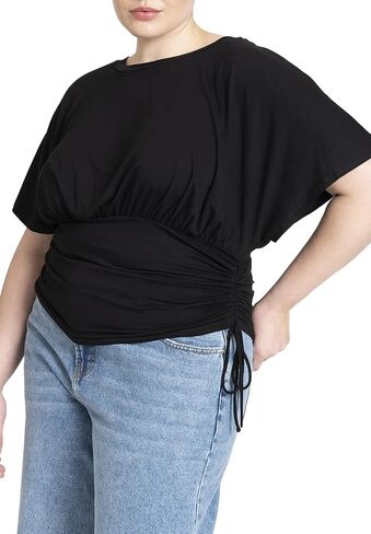 ELOQUII Women's Plus Size wrap Sleeve Tee in Kuwait