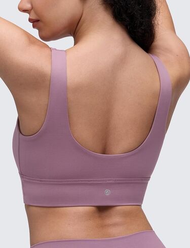CRZ YOGA Butterluxe U Back Longline Sports Bras for Women - Scoop Neck Padded Yoga Workout Crop Top with Built in Pads in Saudi Arabia