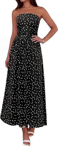 BTFBM Summer Maxi Dresses for Women 2026 Strapless Tube Top Floral Spring Wedding Guest Dress Beach Vacation Outfits in Saudi Arabia
