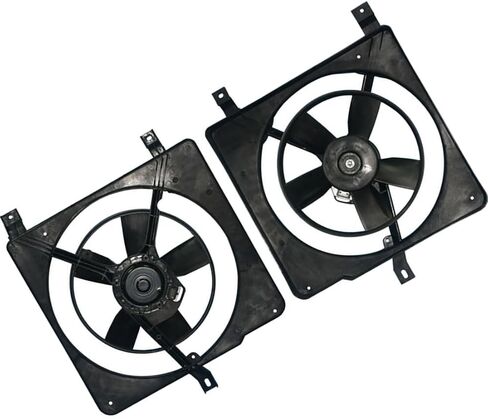 1 x Dual Radiator and Condenser Fan Assembly fits Chevrolet Cavalier 1988 1989 1990 1991 1992 1993 1994 fits Pontiac Sunbird 1988 1989 1990 1991 1992 1993 1994 in Kuwait