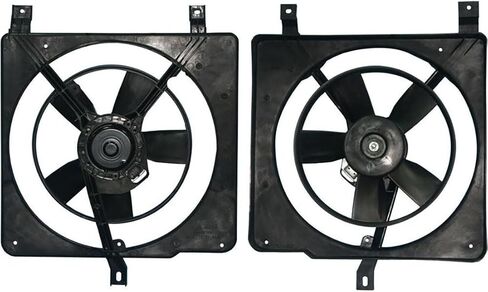 1 x Dual Radiator and Condenser Fan Assembly fits Chevrolet Cavalier 1988 1989 1990 1991 1992 1993 1994 fits Pontiac Sunbird 1988 1989 1990 1991 1992 1993 1994 in Kuwait