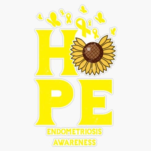 Magnet Endometriosis Awareness Yellow Ribbon Sunflower Hope Magnetic Vinyl Sticker 5" in Saudi Arabia