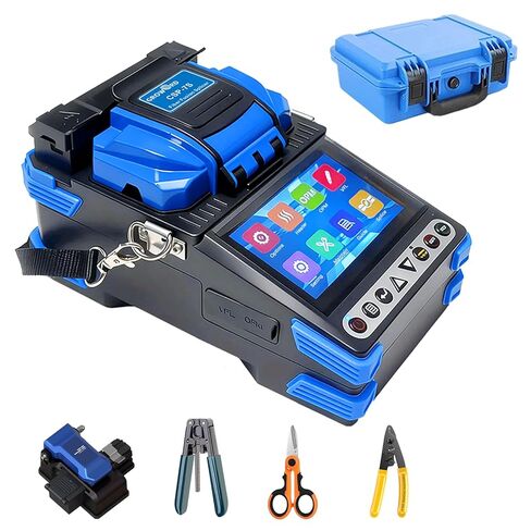 AI-10 Fiber Fusion Splicer محاذاة أساسية آلة لحام الألياف الضوئية FTTH الأوتوماتيكية 6s الربط ستة محركات 15s التدفئة المدمجة وظيفة VFL وOPM مع الساطور المتكامل للغاية (7800 مللي أمبير في الساعة) in Kuwait