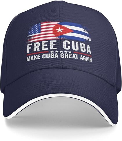 Free Cuba hat Make Cuba Great Again Cuban Flag Baseball Cap Navy in Kuwait