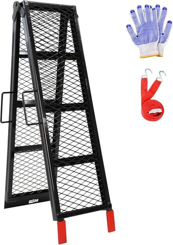 880lbs Capacity Loading Ramp, 2PCS Steel Foldable Ramp, 66" L Portable Ramp for Truck, Trailer, Motorcycle Ramp in Kuwait