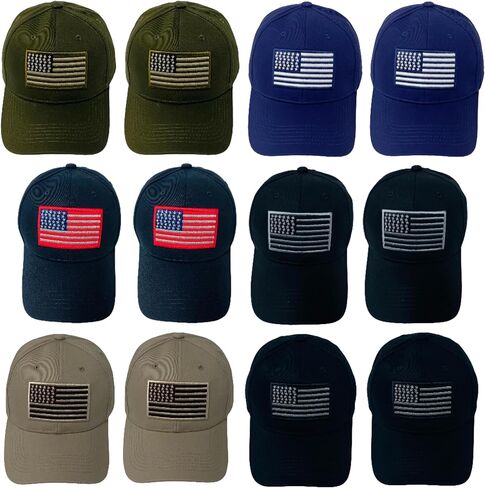 قبعة بيسبول مطرزة بالعلم الأمريكي للجنسين (100% قطن) in Kuwait