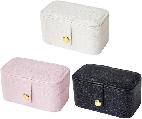 3 Pack Jewelry Storage Box Mini Jewelry Box Organizer, Portable Travel Jewelry Box for Women Earrings Necklace Rings in Saudi Arabia