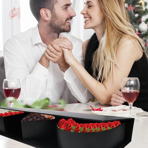 SENONAPO 149 قطعة I Love You صندوق هدايا زهرة فارغ مع بطانة بلاستيكية على شكل حرف قابل للتعبئة صندوق هدايا ورقي أسود DIY كرافت هدية تغليف لعيد الحب الذكرى السنوية لعيد الميلاد لوازم الديكور in Saudi Arabia