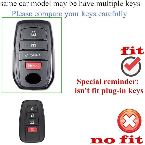 جلد أصلي متوافق مع غطاء Toyota Key fob مناسب 2023 2026 Tacoma Grand Highlander Corolla Cross Prius Land Cruiser Accessories (أسود) in Saudi Arabia