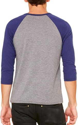 Bella Canvas Unisex Jersey 3/4 Sleeve Baseball Tee, White Navy, Large in Saudi Arabia