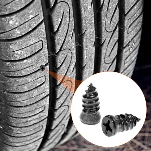 QWORK 70PCS Tire Repair Rubber Nails, Vacuum Tire Repair Rubber Nails with Screwdriver, Flat Tire Repair Kit, for Car, Motorcycle (35S+35L) in Saudi Arabia